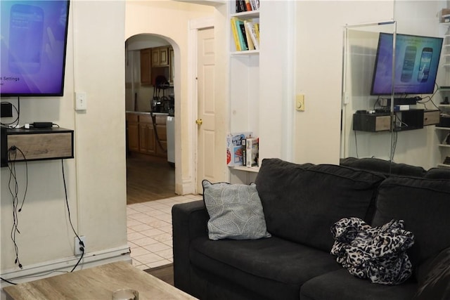 518 Middle Ave, Wilmerding, PA 15148 - tiled living room featuring arched walkways