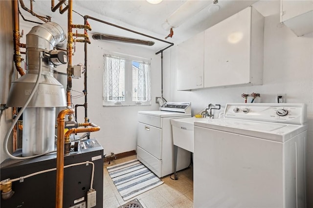 116 Tangelo Dr, Jefferson Hills, PA 15025 - laundry area featuring separate washer and dryer, light floors, a heating unit, and baseboards