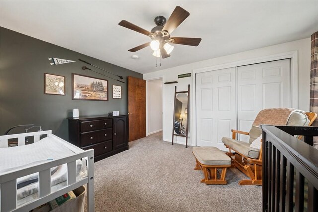 116 Tangelo Dr, Jefferson Hills, PA 15025 - carpeted bedroom featuring a closet and ceiling fan