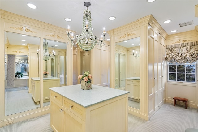 265 Scaife Rd, Sewickley Heights, PA 15143 - walk in closet with light carpet and a chandelier