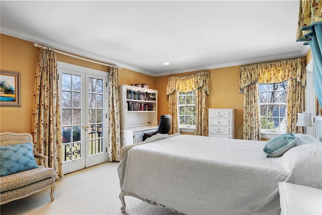 265 Scaife Rd, Sewickley Heights, PA 15143 - bedroom featuring multiple windows, crown molding, carpet, and recessed lighting