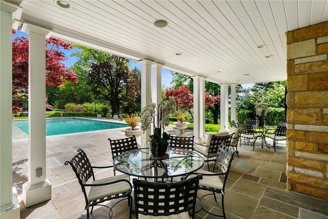 265 Scaife Rd, Sewickley Heights, PA 15143 - view of patio with outdoor dining area and an outdoor pool