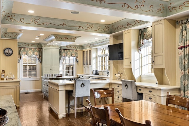 265 Scaife Rd, Sewickley Heights, PA 15143 - kitchen with dark wood-style floors, baseboards, and healthy amount of natural light