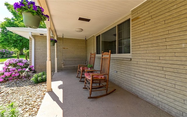 view of patio with a porch