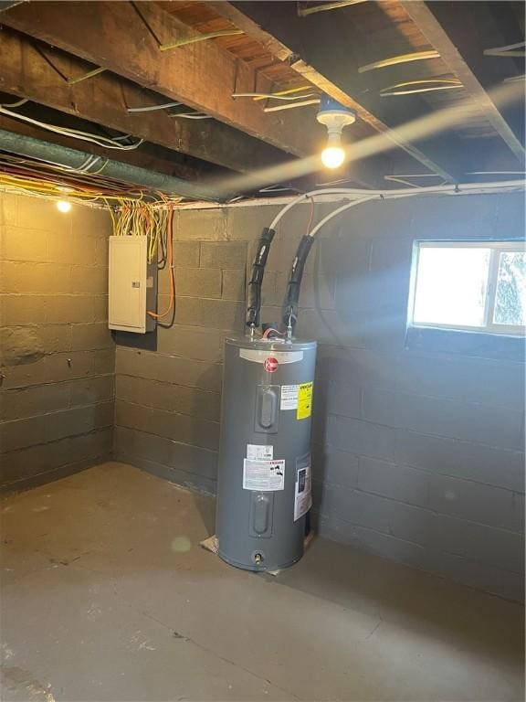 1215 Main St, Bentleyville, PA 15314 - below grade area featuring water heater and electric panel