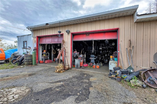 view of garage