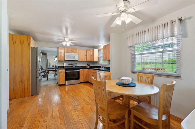 3 Patricia St, Fallowfield, PA 15022 - dining room featuring ceiling fan and light wood finished floors