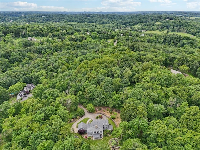 bird's eye view of a heavily wooded area