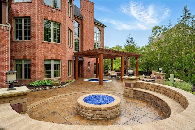 view of patio with a pergola