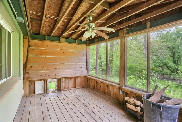 138 Bovard Ln, Cherry Twp, PA 16020 - unfurnished sunroom with a ceiling fan