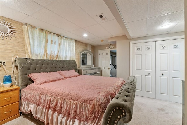 228 Meadowfield Ln, Jefferson Hills, PA 15025 - carpeted bedroom featuring a drop ceiling and a closet