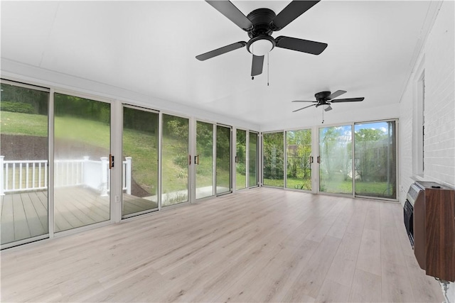 5056 Don St, Finleyville, PA 15332 - unfurnished sunroom with a ceiling fan, heating unit, and french doors