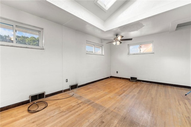 3735 Lyndell St, Castle Shannon, PA 15234 - basement featuring light wood-type flooring, baseboards, and ceiling fan