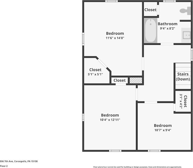 506 7th Ave, Coraopolis, PA 15108 - home floor plan