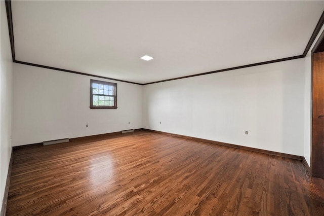 677 Harrogate Rd, Upper St Clair, PA 15241 - unfurnished room featuring crown molding, wood finished floors, and baseboards