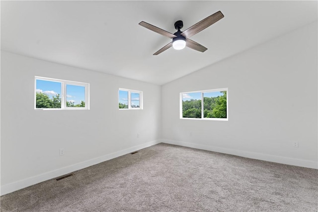 23 Saint Thomas St, South Side, PA 15203 - carpeted empty room with ceiling fan, baseboards, and lofted ceiling