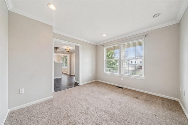 2034 Meadowridge Dr, North Strabane, PA 15301 - carpeted empty room with ornamental molding, plenty of natural light, baseboards, and recessed lighting