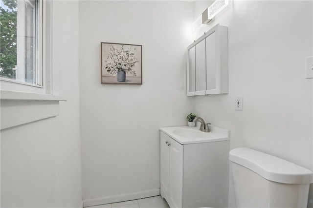 3316 Alberta St, Munhall, PA 15120 - half bathroom with vanity, toilet, and tile patterned floors