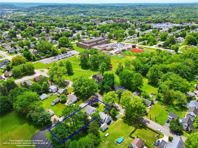 1702 Carlisle St, New Castle/2Nd, PA 16105 - aerial view of property and surrounding area with property boundaries highlighted