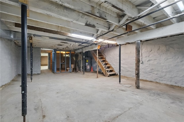 5111 Penn Ave, Garfield, PA 15224 - unfinished basement with stairway and water heater