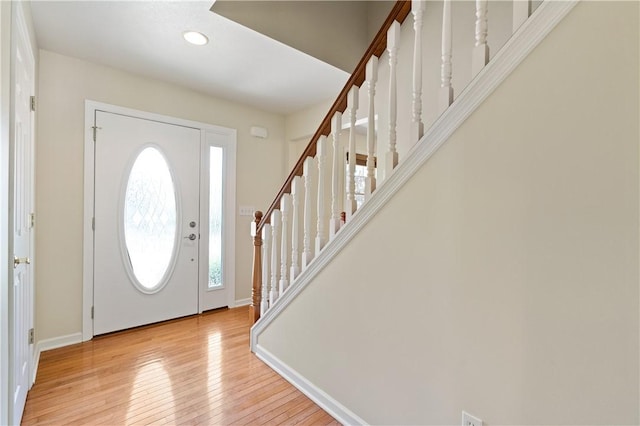 815 Kira Cir, Cranberry Twp, PA 16066 - entrance foyer featuring stairway, wood-type flooring, baseboards, and recessed lighting