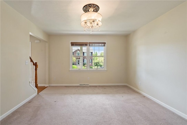 815 Kira Cir, Cranberry Twp, PA 16066 - carpeted spare room featuring a chandelier and baseboards