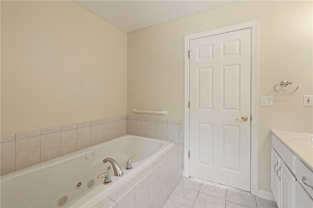 815 Kira Cir, Cranberry Twp, PA 16066 - bathroom with vanity, a whirlpool tub, and tile patterned flooring