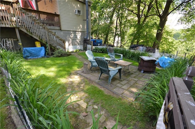 43 Bellevue Ave, West View, PA 15229 - view of yard featuring stairway, a patio area, and a deck