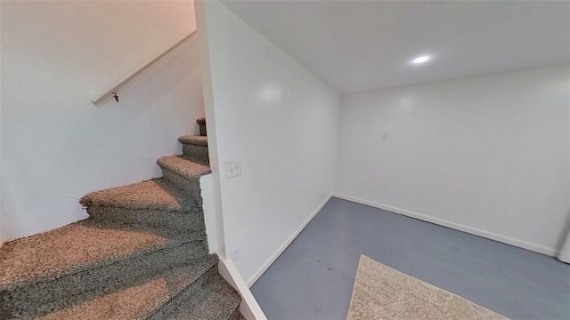 912 N Saint Clair St, Highland Park, PA 15206 - stairway featuring baseboards and recessed lighting