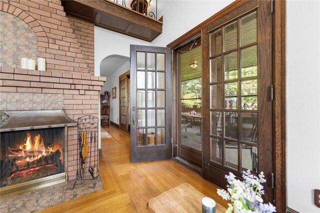 218 Barth Ave, Mt Lebanon, PA 15228 - doorway featuring a fireplace and arched walkways