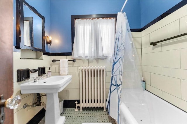 218 Barth Ave, Mt Lebanon, PA 15228 - bathroom featuring radiator heating unit and shower / tub combo