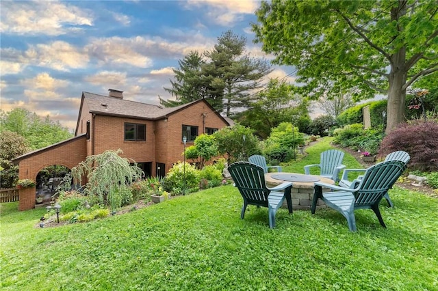 218 Barth Ave, Mt Lebanon, PA 15228 - yard at dusk with a lawn and a fire pit
