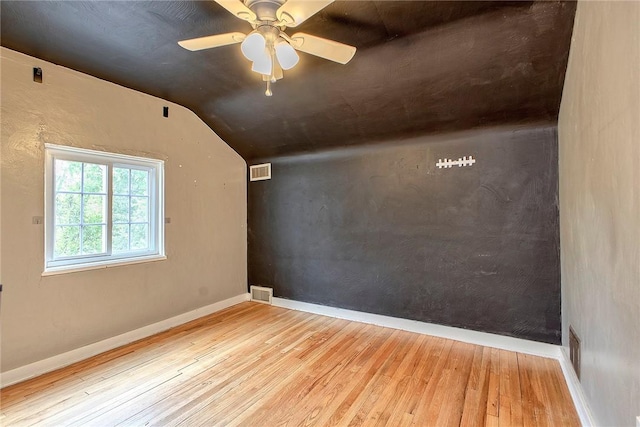 9 Forest Ave, City Of Greensburg, PA 15601 - spare room featuring lofted ceiling, hardwood / wood-style flooring, baseboards, and ceiling fan