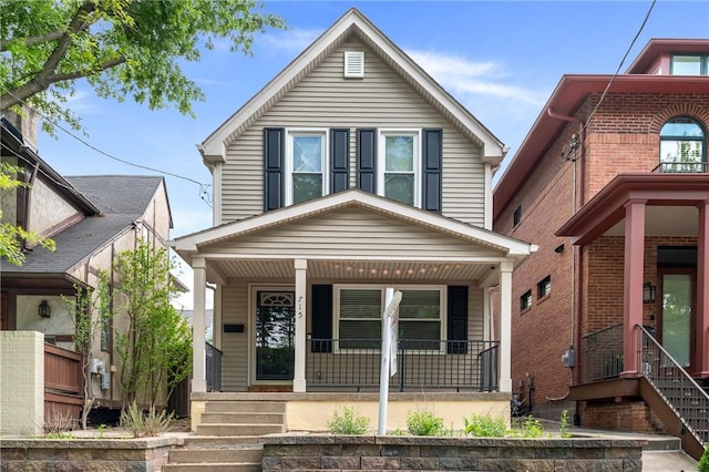 715 Filbert St, Shadyside, PA 15232 - view of front facade featuring a porch
