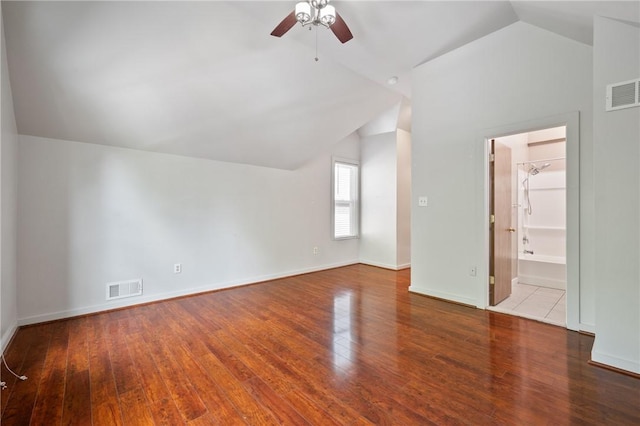 715 Filbert St, Shadyside, PA 15232 - additional living space featuring lofted ceiling, a ceiling fan, wood finished floors, and baseboards