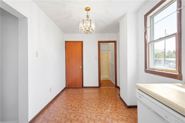 106 Level St, Bentleyville, PA 15314 - hallway with baseboards and a chandelier