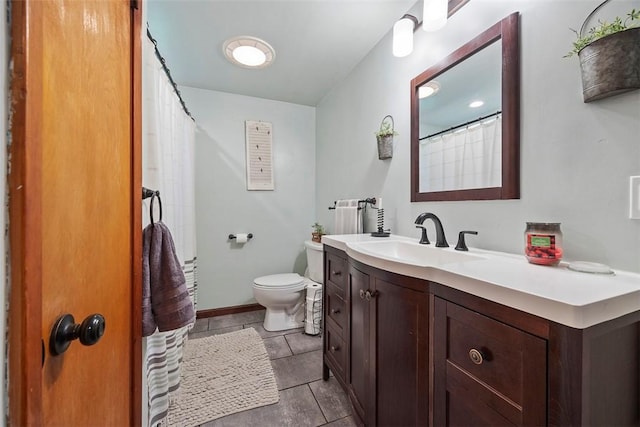 1894 Brown Rd, North Sewickley Twp, PA 16117 - bathroom with toilet, vanity, and tile patterned flooring