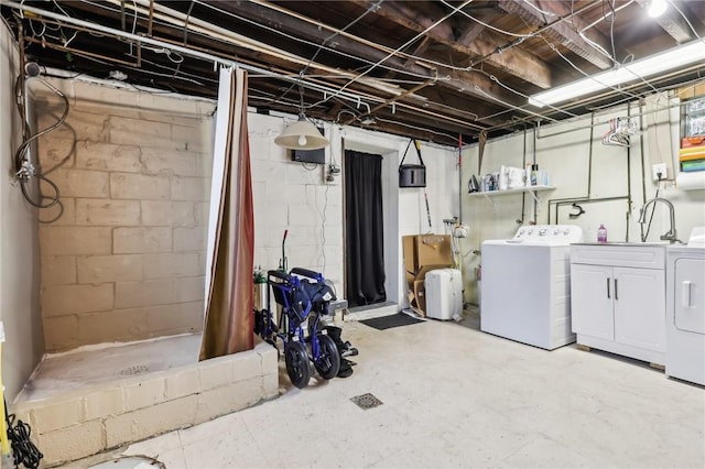 199 Latimer Ave, North Strabane, PA 15363 - unfinished basement featuring washing machine and clothes dryer