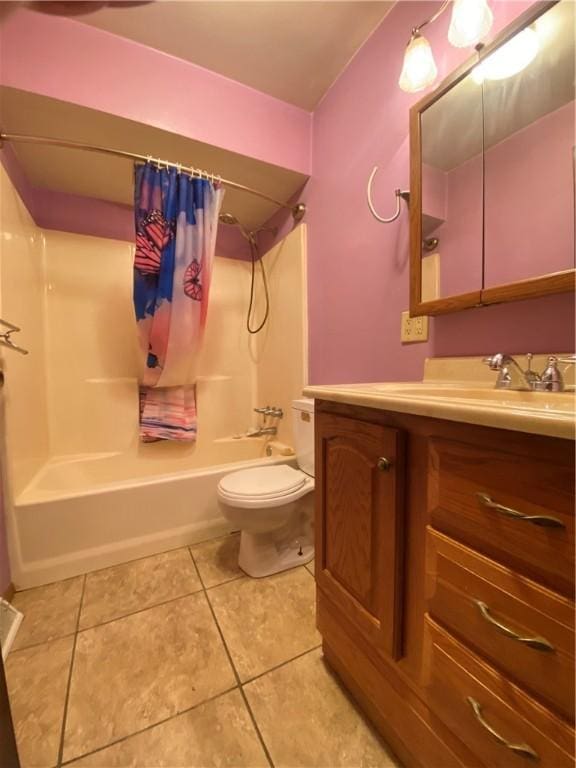 1196 Rutledge Rd, Pymatuning Twp, PA 16154 - bathroom with tile patterned flooring, toilet, shower / tub combo with curtain, and vanity