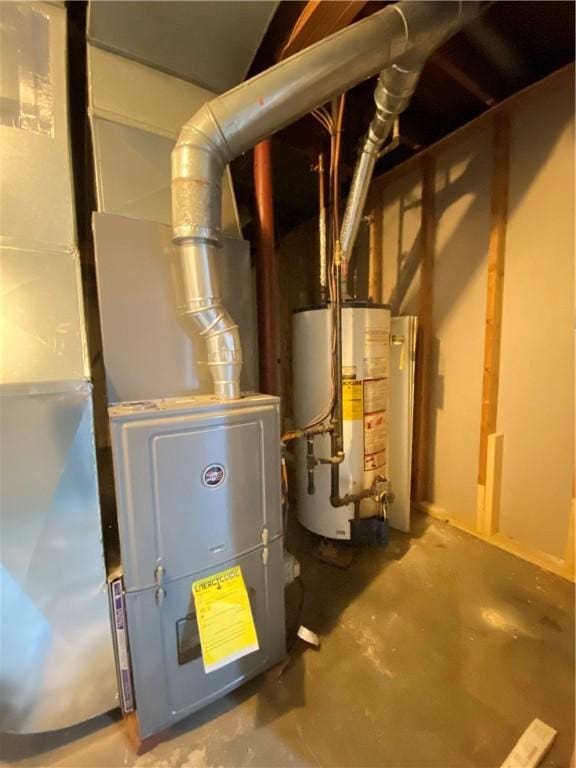 1196 Rutledge Rd, Pymatuning Twp, PA 16154 - utility room with gas water heater