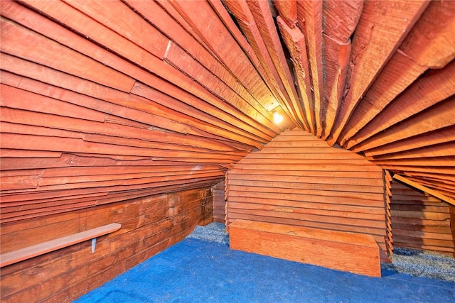 190 W Main St, Donegal Wml, PA 15628 - interior space featuring wooden walls, carpet flooring, and wooden ceiling