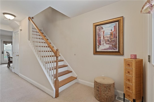 134 Parkhurst St, Central North Side, PA 15212 - stairs featuring carpet flooring and baseboards