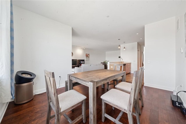 5570 Centre Ave Unit 403, Shadyside, PA 15232 - dining room with wood-type flooring, baseboards, and recessed lighting