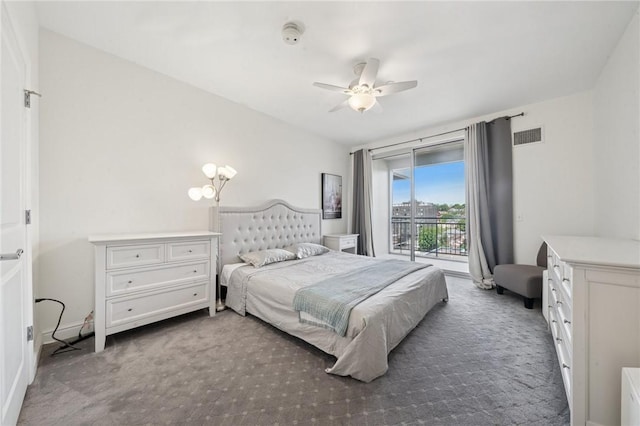 5570 Centre Ave Unit 403, Shadyside, PA 15232 - bedroom with access to exterior, carpet, and a ceiling fan