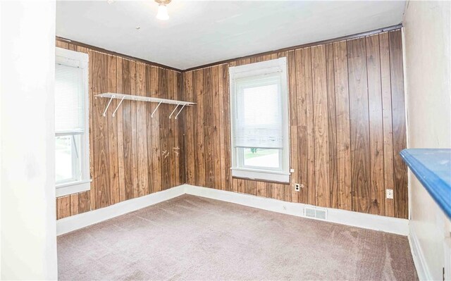 969 Water St, Indiana Boro, PA 15701 - carpeted empty room with wood walls and baseboards