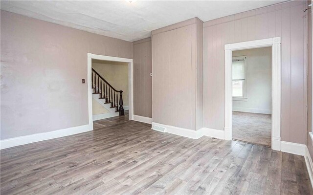 969 Water St, Indiana Boro, PA 15701 - empty room featuring wood finished floors, stairway, and baseboards