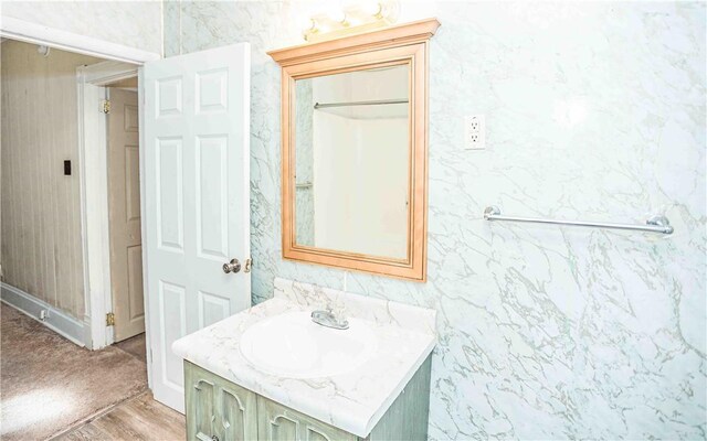 969 Water St, Indiana Boro, PA 15701 - bathroom with vanity and wood finished floors