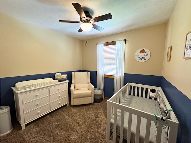 202 Jefferson Ct, Slippery Rock Boro, PA 16057 - bedroom with carpet, a nursery area, and ceiling fan