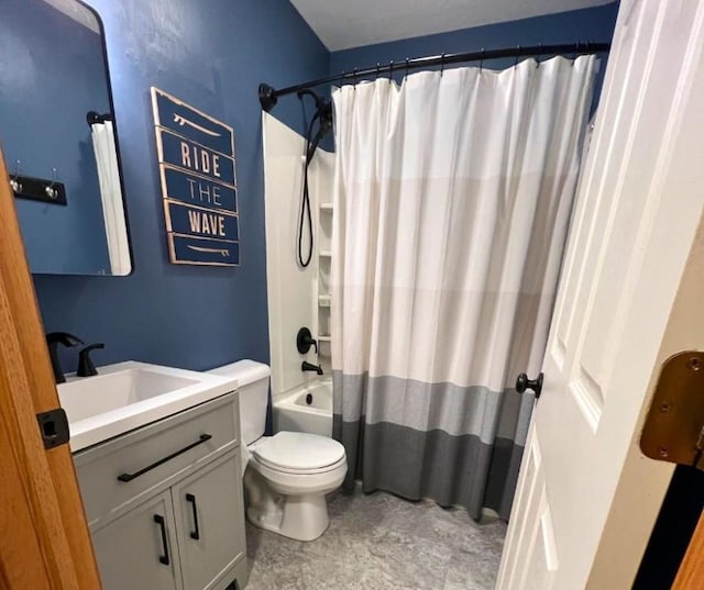 202 Jefferson Ct, Slippery Rock Boro, PA 16057 - full bath featuring vanity, toilet, and shower / tub combo with curtain