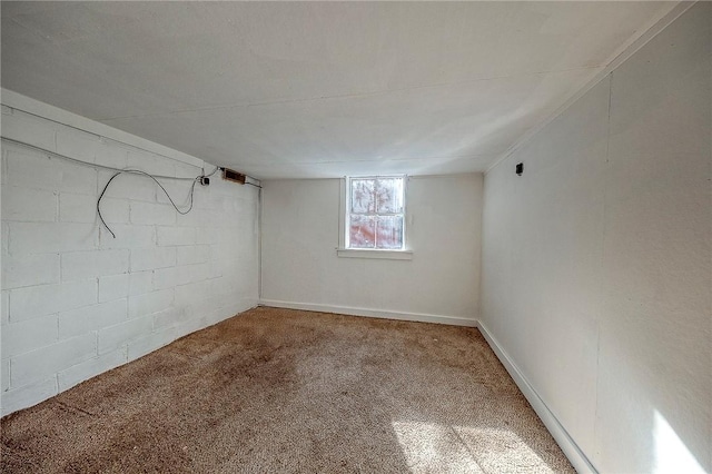 110 Orin St, Penn Hills, PA 15235 - basement with carpet floors and concrete block wall